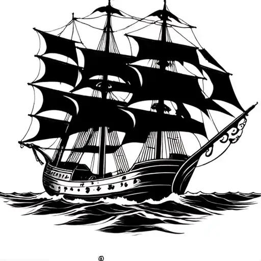 Portuguese Galleon sailing tattoo design idea