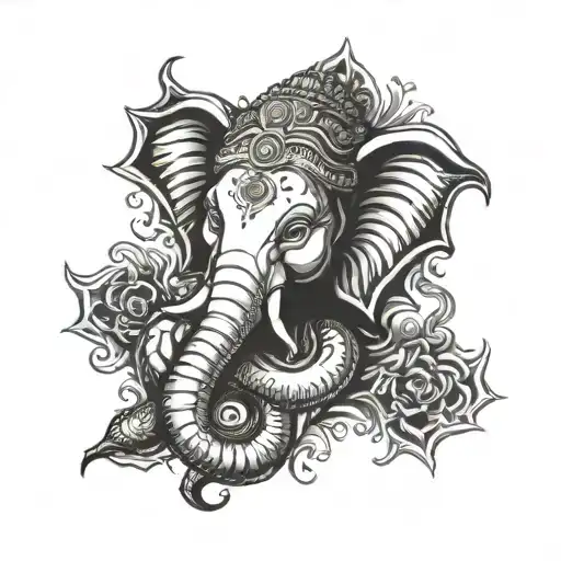 Ganesh Mantra written tattoo design idea