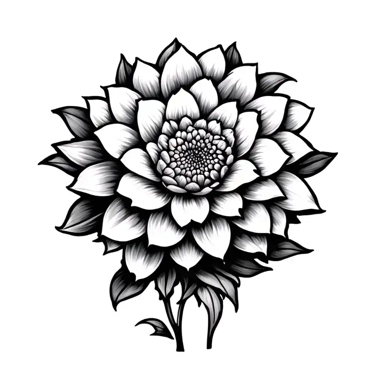 dahlia flower tattoo design idea