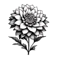dahlia flower tattoo design idea