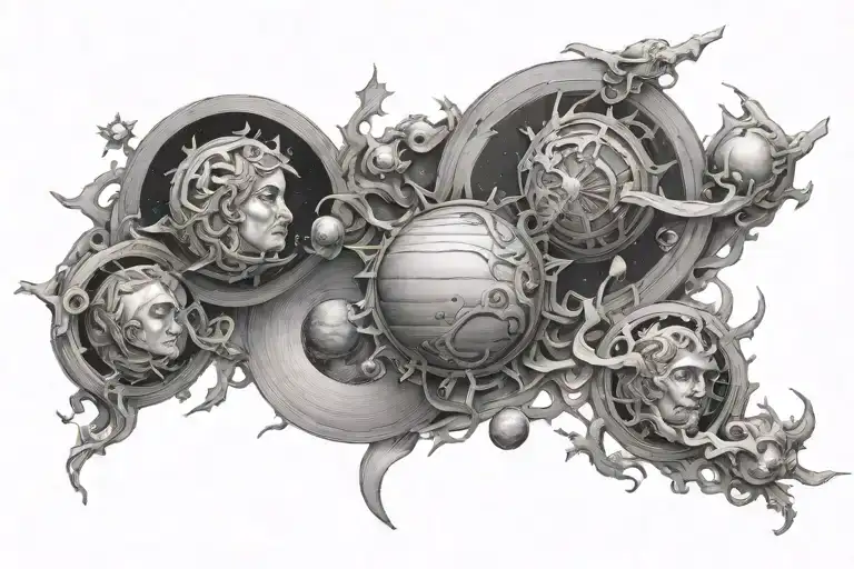 copernicus, jupiter and io, chaos tattoo design idea