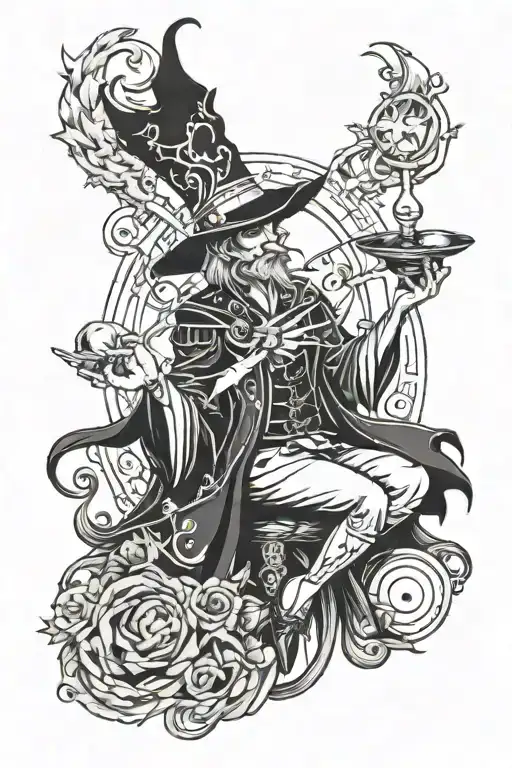 black magician god tattoo design idea
