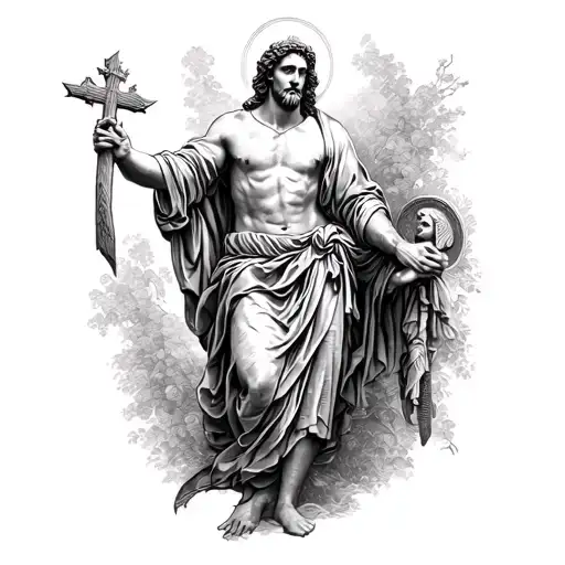 saint Christopher protect us tattoo design idea