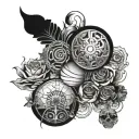 duality and elements light dark tattoo design idea