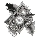 duality and elements light dark tattoo design idea