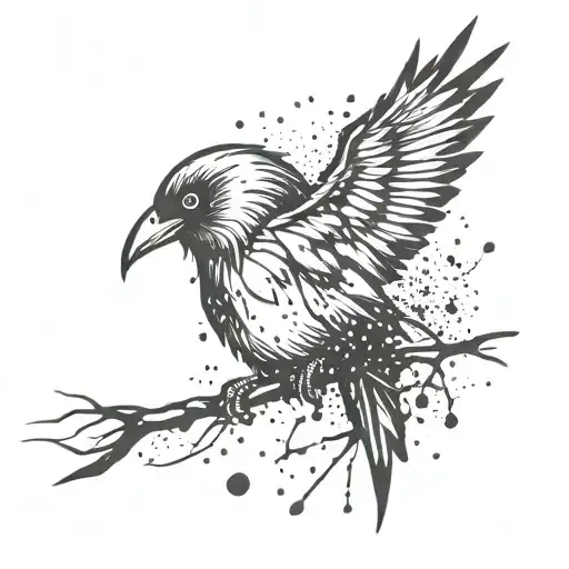 nordic raven splatter gothic inspired tattoo tattoo design idea