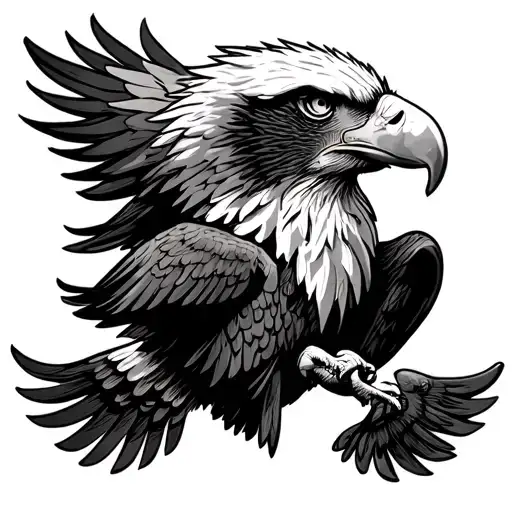 mexican eagle and American eagle  tattoo design idea