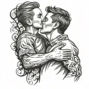 "Design a meaningful and stylish tattoo symbolizing the bond between a father and son. Include elements that represent l tattoo design idea