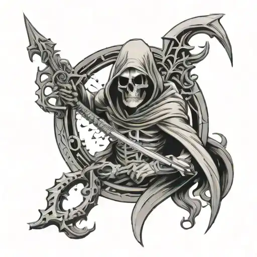 reaper death seal Sagittarius tattoo design idea