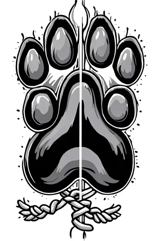 4 Dog paw and lifeline tattoo design idea