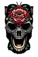 baboon skull tattoo design idea