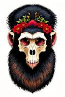 baboon skull tattoo design idea
