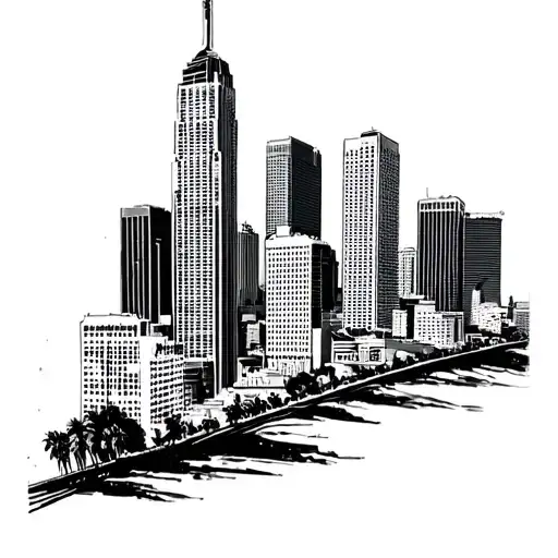 Los Angeles skyline tattoo design idea