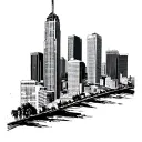 Los Angeles skyline tattoo design idea