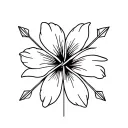 Hibiscus Logo with Arrows sticking out tattoo design idea