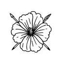 Hibiscus Logo with Arrows sticking out tattoo design idea