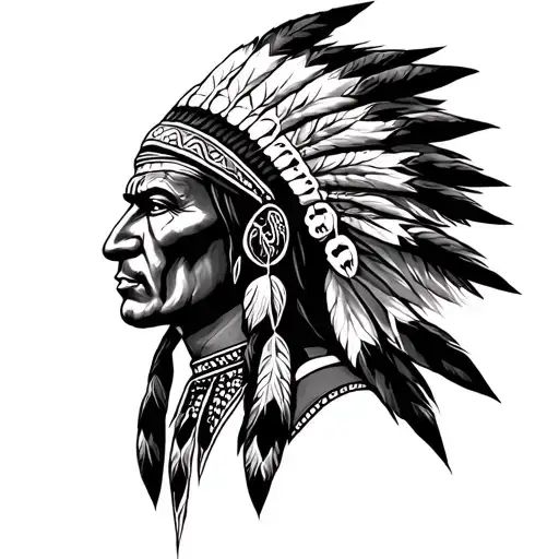 Red Indian tattoo design idea