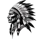 Red Indian tattoo design idea