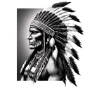 Red Indian tattoo design idea