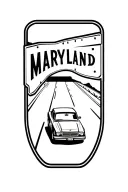 cars driving on the highway with a welcome to maryland sign tattoo design idea