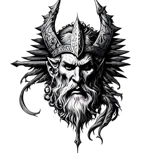 God Veles Slavs tattoo design idea