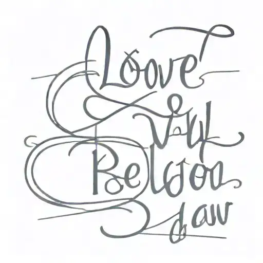 love was the law and religion was taught tattoo design idea