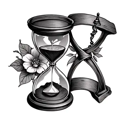 momento mori with a hourglass  tattoo design idea