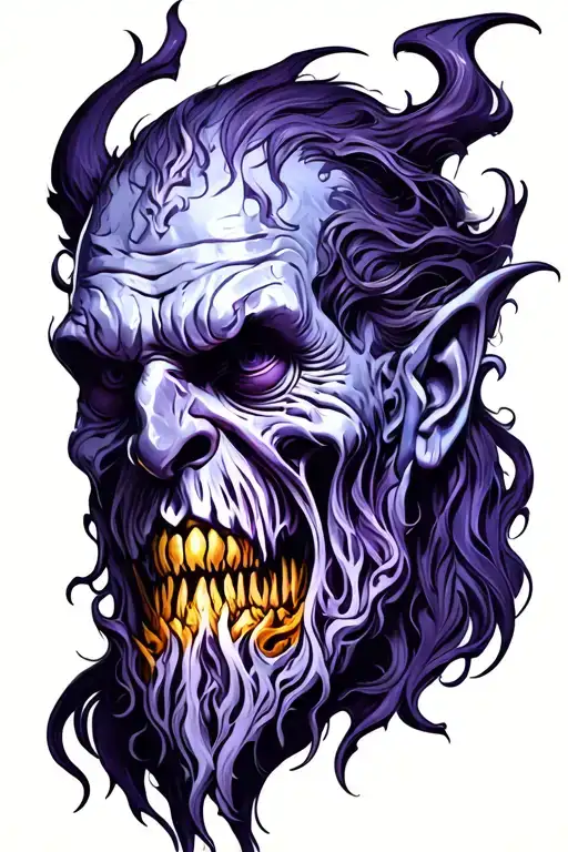 Hades with bident tattoo design idea