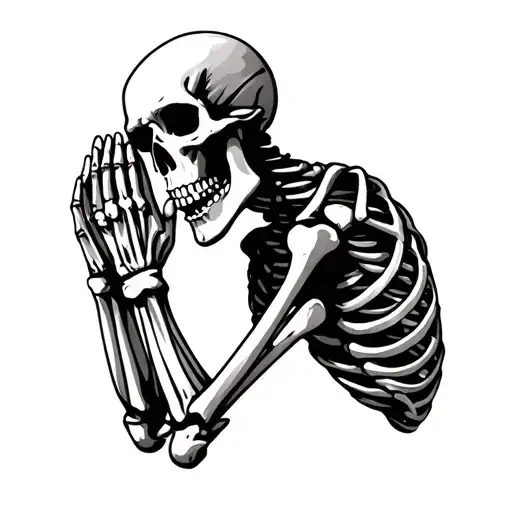 Praying Skeleton tattoo design idea