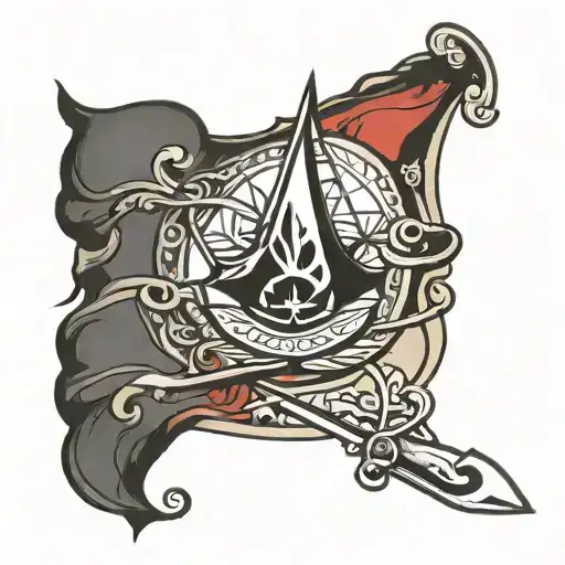 assassins creed black flag logo tattoo design idea