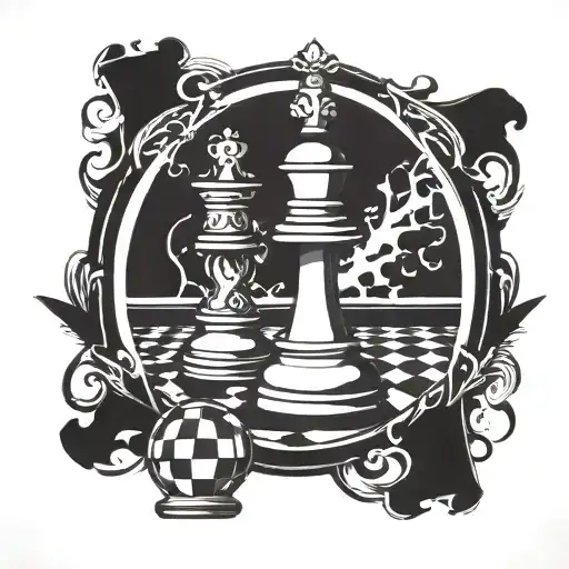 queen chess piece tattoo design idea