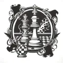 queen chess piece tattoo design idea