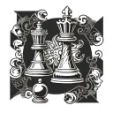 queen chess piece tattoo design idea