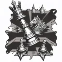 queen chess piece tattoo design idea