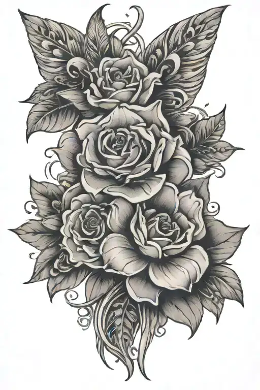 tattoo on the back, not too busy, quite feminine, very simple tattoo and quite long in length tattoo design idea