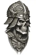 skull samurai warrior tattoo design idea