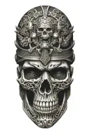 skull samurai warrior tattoo design idea