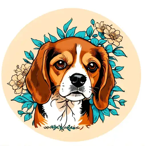 Beagle dog tattoo design idea