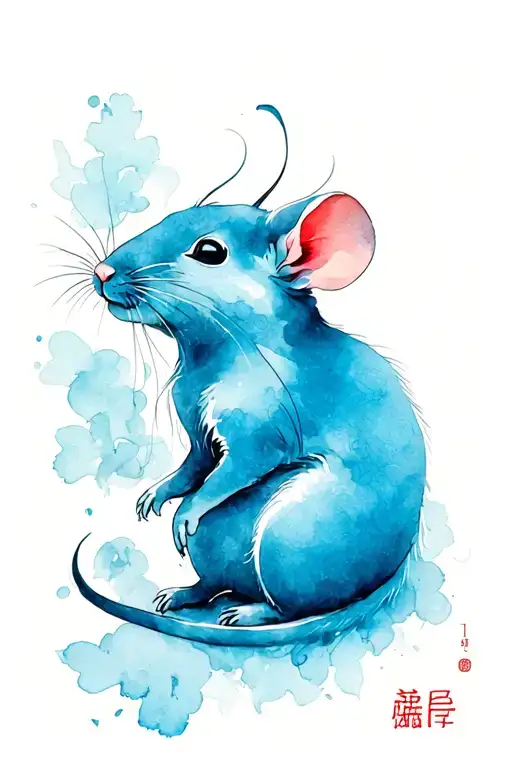 year of the rat Chinese zodiac sign tattoo design idea
