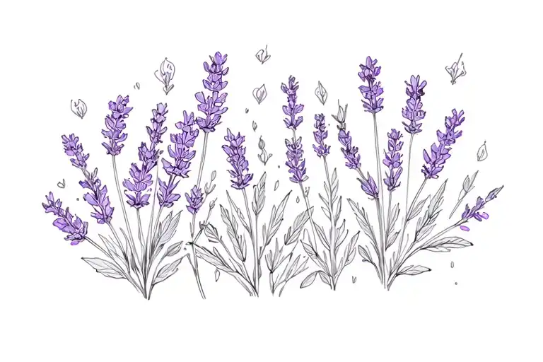 lavender tattoo design idea