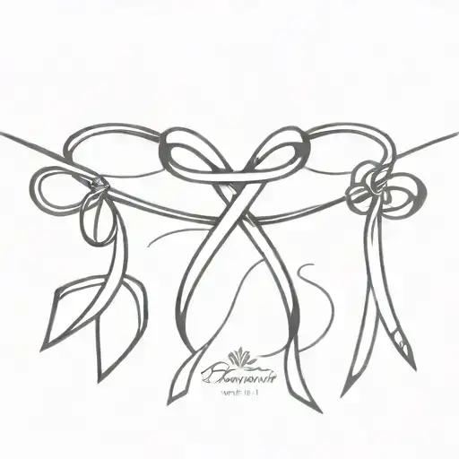 recovery ribbon hanging tattoo design idea