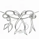recovery ribbon hanging tattoo design idea