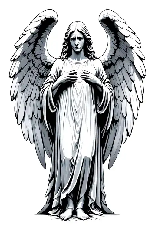 dr who weeping angel standing up tattoo design idea