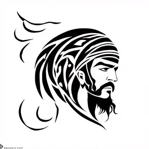 Polynesian tribal mixed with Sikh warrior tattoo design idea