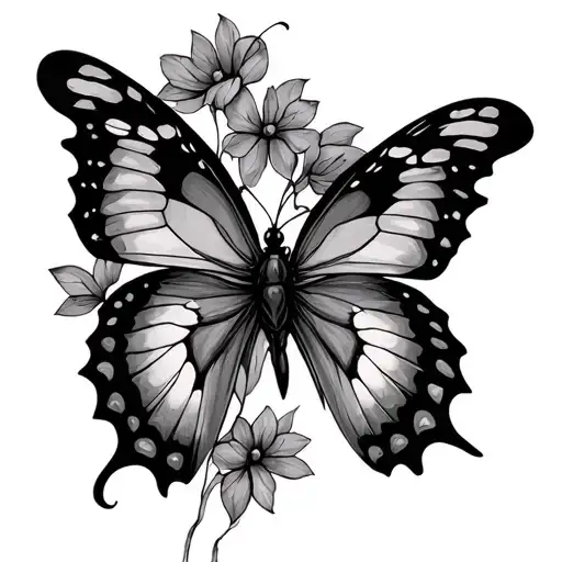 butterfly trail tattoo design idea