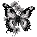 butterfly trail tattoo design idea