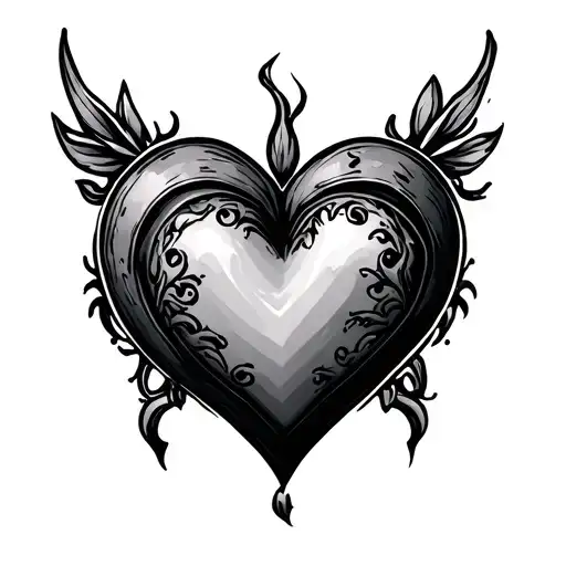 heart with B+N tattoo design idea