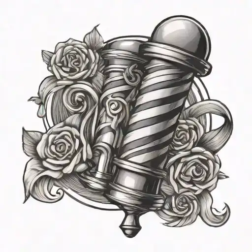 barber pole intertwined tattoo design idea