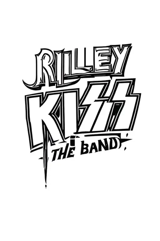Riley in KISS the band font tattoo design idea