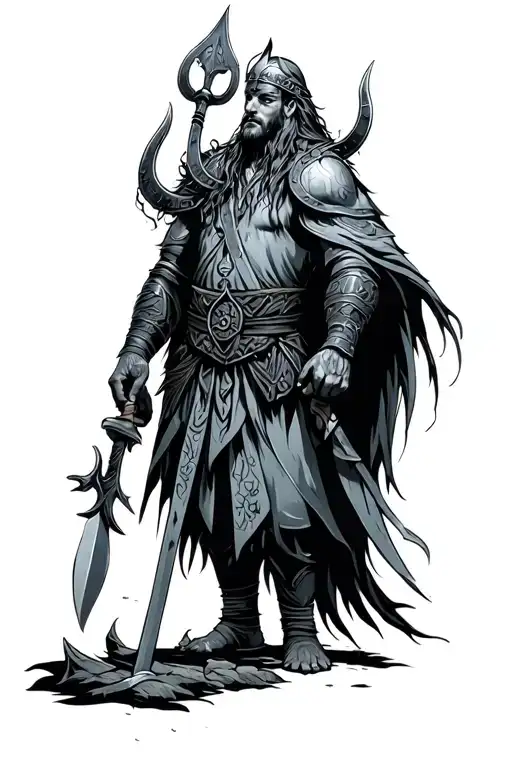 Skadi Viking Good Holding tattoo design idea